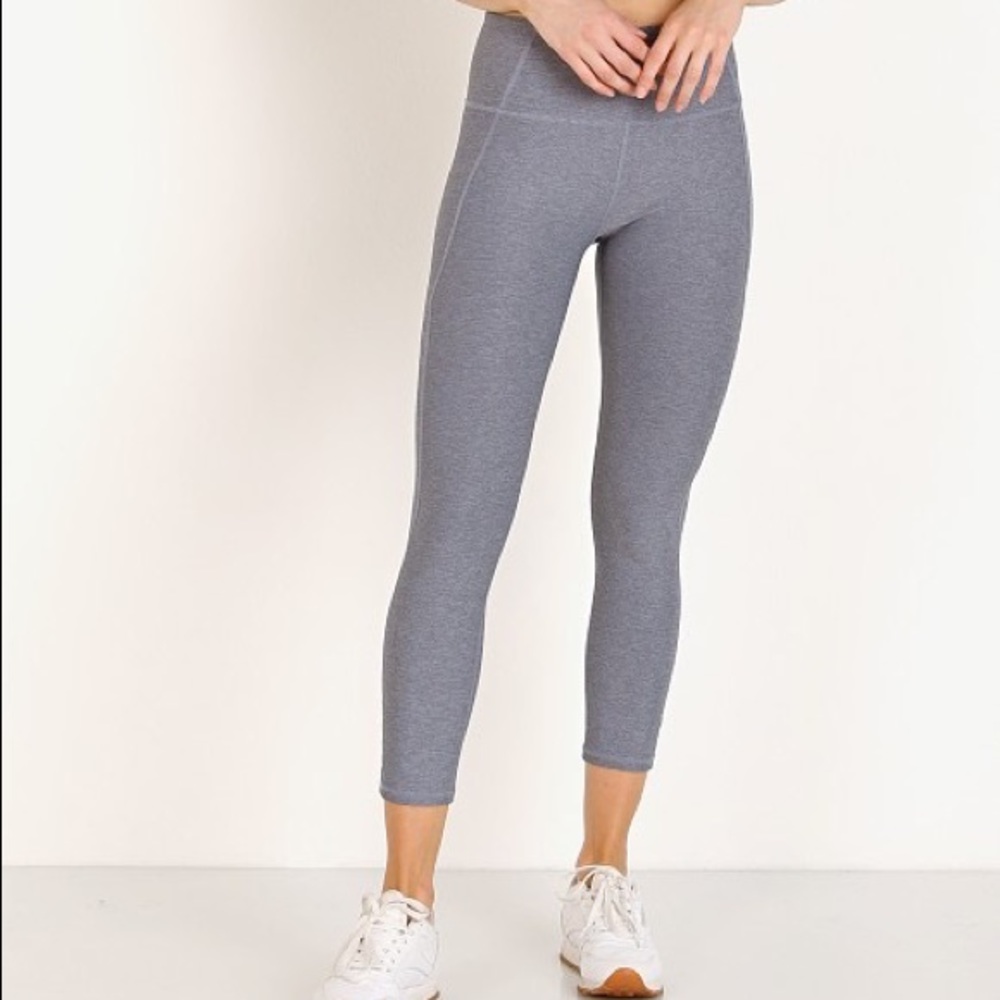 Varley Heathered navy blue / grey cropped leggings size small